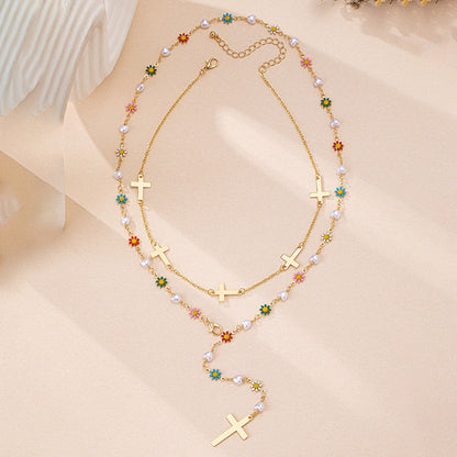 Colorful Cross Necklace: Faith Meets Fashion!