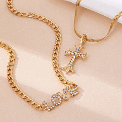 Trendy Layered Necklace Set: Love &amp; Faith Combined!
