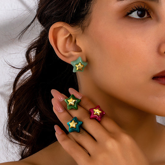 Playful Star Stud Earrings: Colorful Charm for Every Occasion!