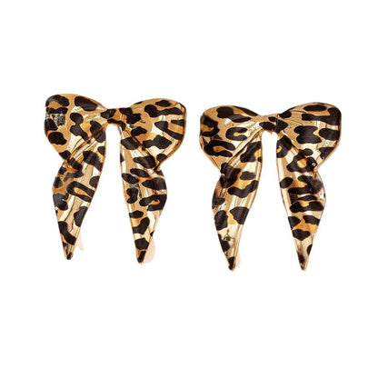 Chic Leopard Print Bow Earrings: A Fun Touch of Style!