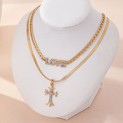 Trendy Layered Necklace Set: Love &amp; Faith Combined!