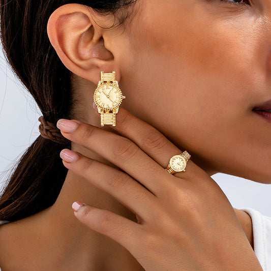 Chic Watch-Inspired Jewelry Set: Timeless Elegance!
