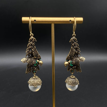 Bird Pearl Earrings-OY407