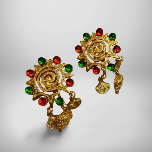 Bohemian sunflower earrings-E001