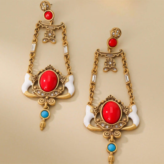 Coral Turquoise Earrings