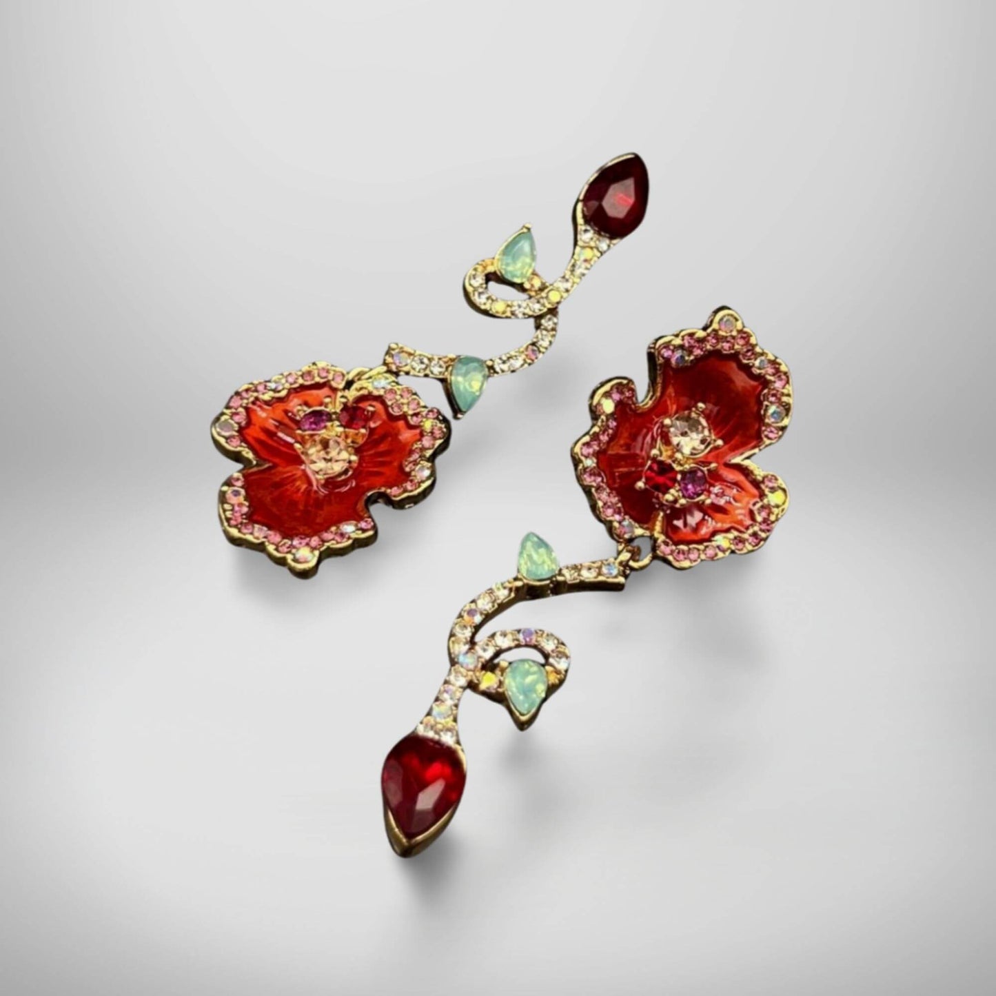 Enamel flower earrings