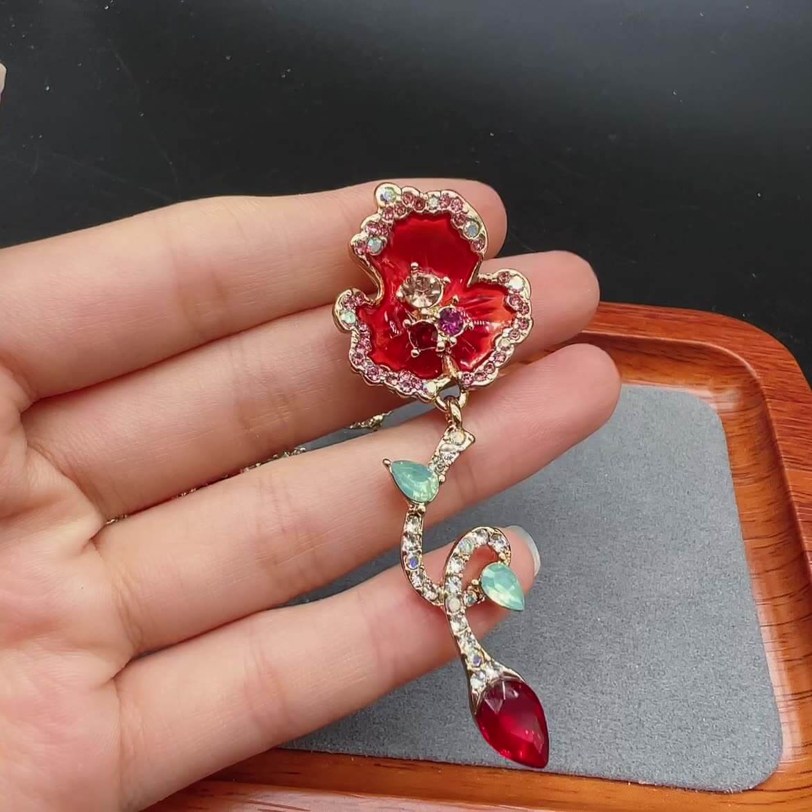 Enamel flower earrings