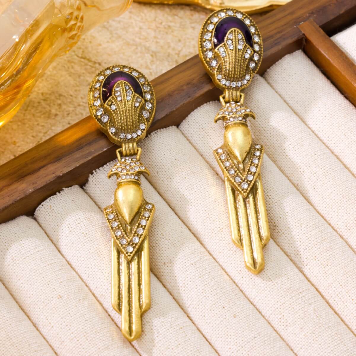 Gemstone Teardrop Earrings