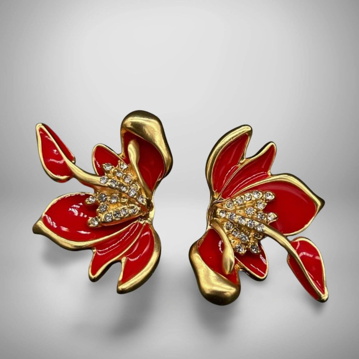 Glaze flower earrings