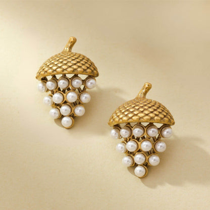 Gold Grape Earrings
