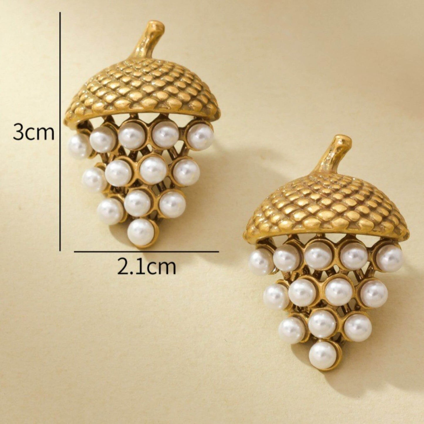 Gold Grape Earrings