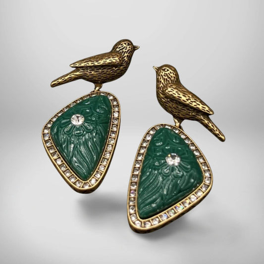 Green Geometric Earrings