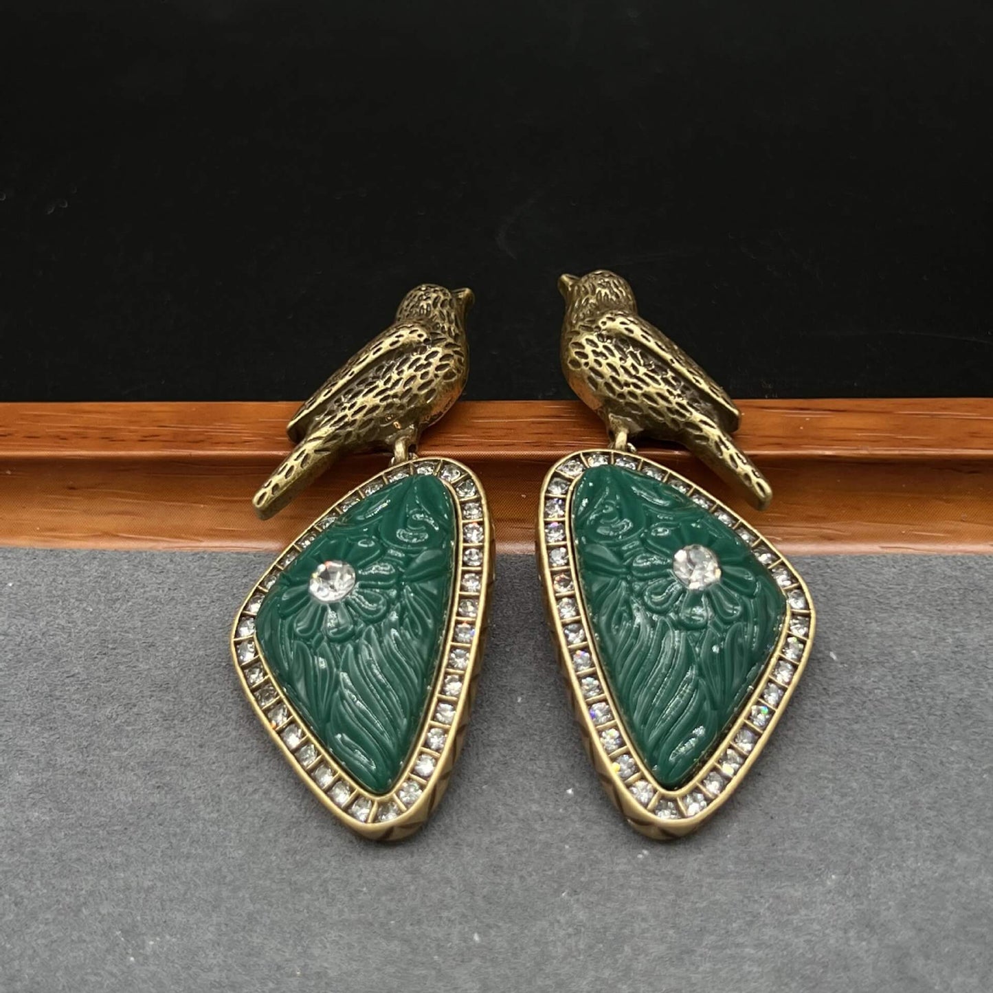Green Geometric Earrings