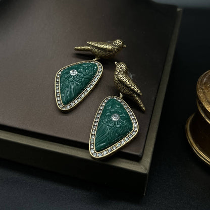 Green Geometric Earrings
