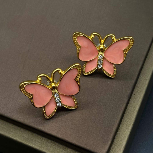 Pink Butterfly Earrings