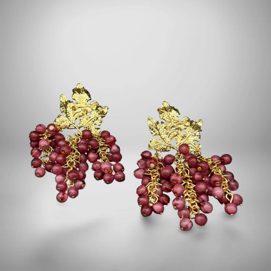 Purple grape earrings