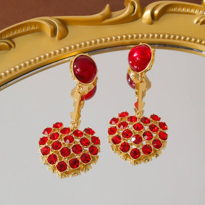 Red heart earrings