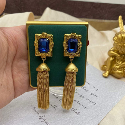 Tassel chain earrings-E071