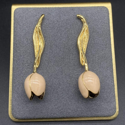 Tulip bud earrings-E383