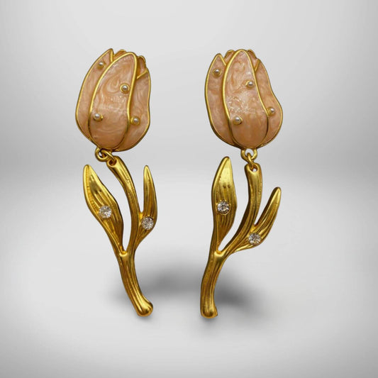 Tulip flower earrings
