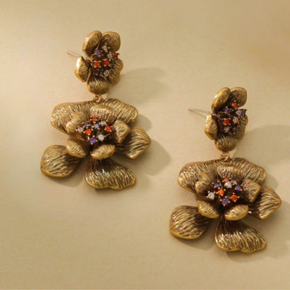 Zirconia flower earrings