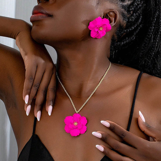 Vibrant Floral Jewelry Set: Fun &amp; Playful Elegance!