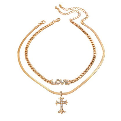 Trendy Layered Necklace Set: Love &amp; Faith Combined!