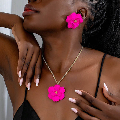 Vibrant Floral Jewelry Set: Fun & Playful Elegance!